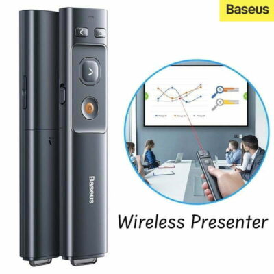 Baseus Wireless Presenter- Orange Dot- Grey Color