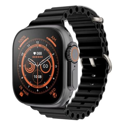 T800 Ultra Smartwatch Series 8 with Wireless Charging- Black