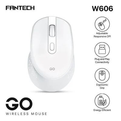 Fantech Go W606 Wireless Mouse – White Color