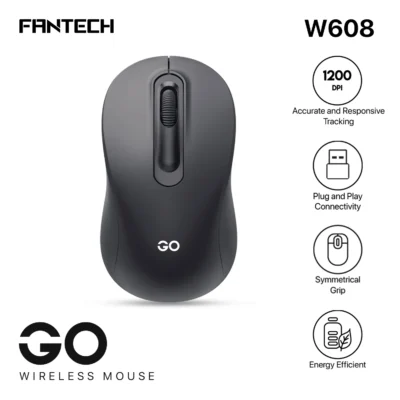 Fantech Go W608 Wireless Mouse – Black Color