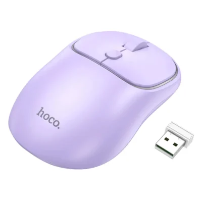 HOCO GM25 Dual-Mode Wireless Bluetooth 2.4G Silent Mouse – Purple Color