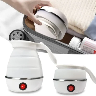 Travel Collapsible or Foldable Electric Kettle – White Color