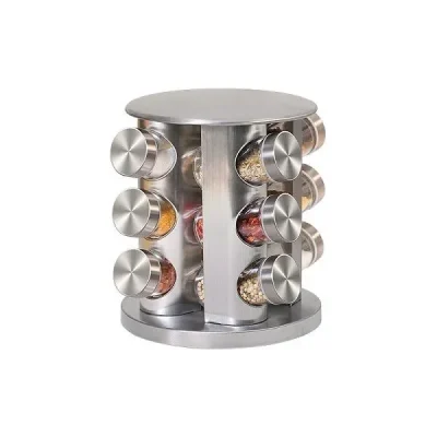 Stainless Steel Rotating Spice Carousel 12 Pcs