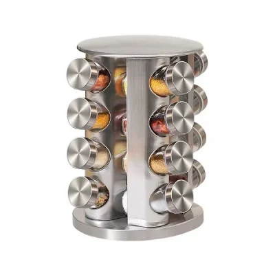 Stainless Steel Rotating Spice Carousel 16Pcs