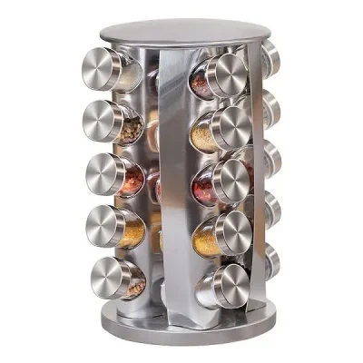 Stainless Steel Rotating Spice Carousel 20Pcs