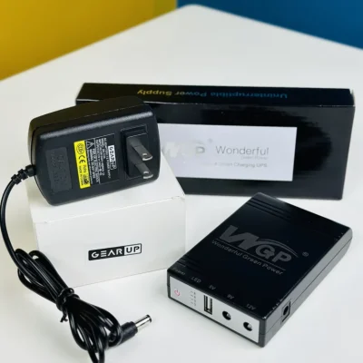 WGP mini UPS + GearUp Adapter Combo Pack (5/12/12V- 8800mAh + 12/3A)